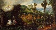 Herri met de Bles Landscape with the Flight into Egypt oil on canvas